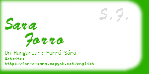 sara forro business card